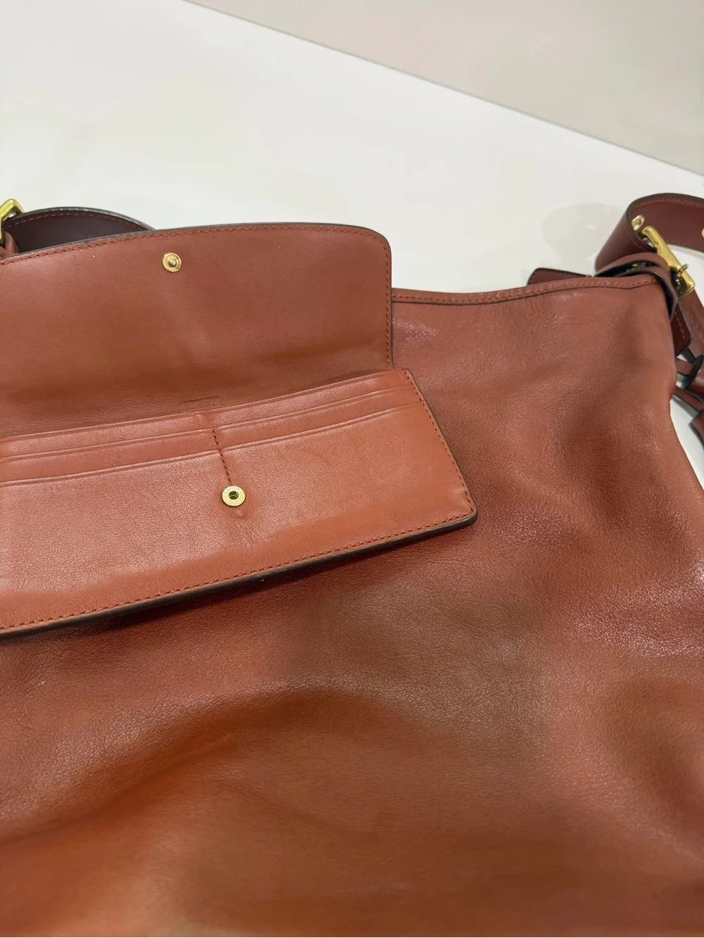 Coach Legacy Tassle 19889 Brown Leather Shoulder Bag with Wallet